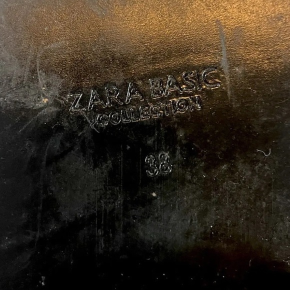 Zara Basics Black Fringe Kilted patent Leather shoes Loafers Clog Woman’s 38 7 - Picture 11 of 13